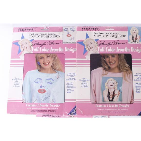 Marilyn Monroe, Iron-On Transfers, Full Color, Set of 3, Hollywood Legend, 1990, - Picture 2 of 4